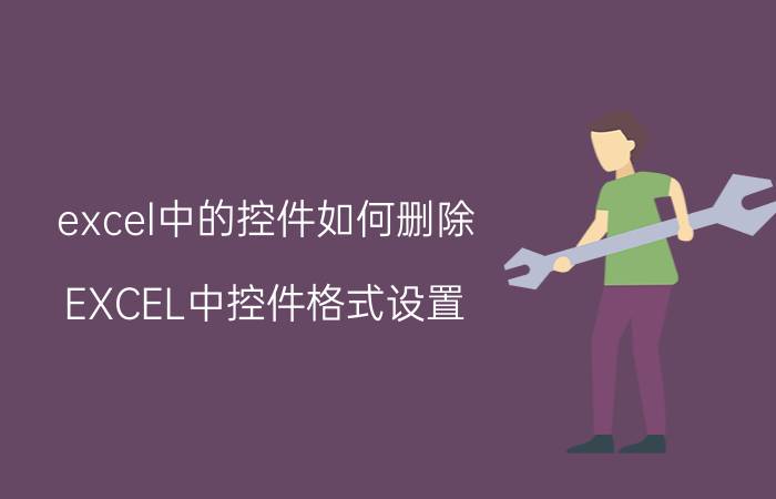 excel中的控件如何删除 EXCEL中控件格式设置？